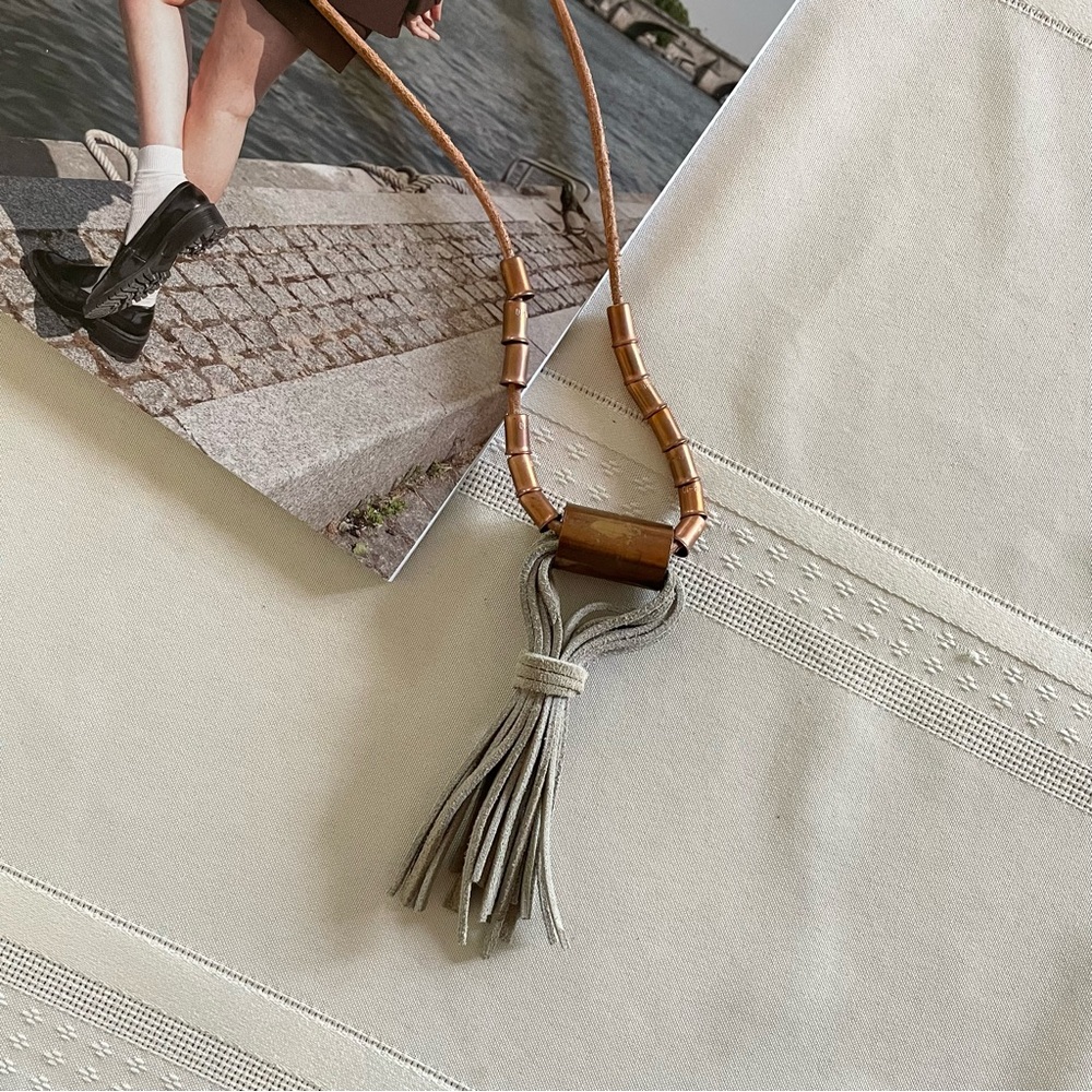 Dear Survivor Leather and Metal Bead Necklace